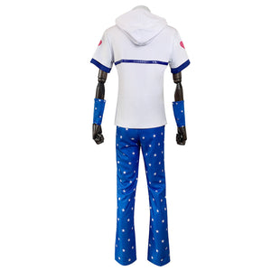 JoJo's Bizarre Adventure Jonathan Joestar Cosplay Costume White Hooded Anime Performance Suit