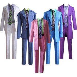 Anime JoJo's Bizarre Adventure Kira Yoshikage Cosplay Costume Multi Style Suit Set