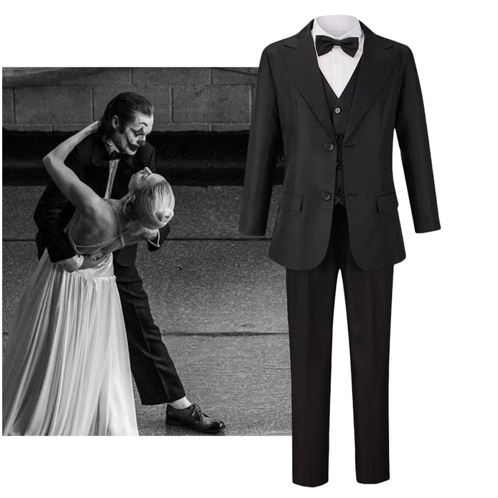 Joker 2 The Joker Black Suit Cosplay Costume Jacket Banquet Dress Set Halloween Uniform