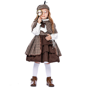 British Academy Style Lolita Uniforms Kids Detective Sherlock Holmes Cosplay Costume