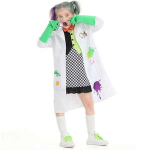 Kids Scientists Cosplay Costumes Crazy Science Stranger White Coat Stage Performance Clothing