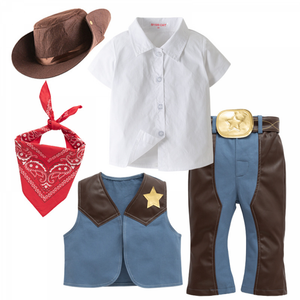 Kids Cowboy Clothing for Boys Cosplay Costumes Birthday Party Christmas Halloween Dress up Gift