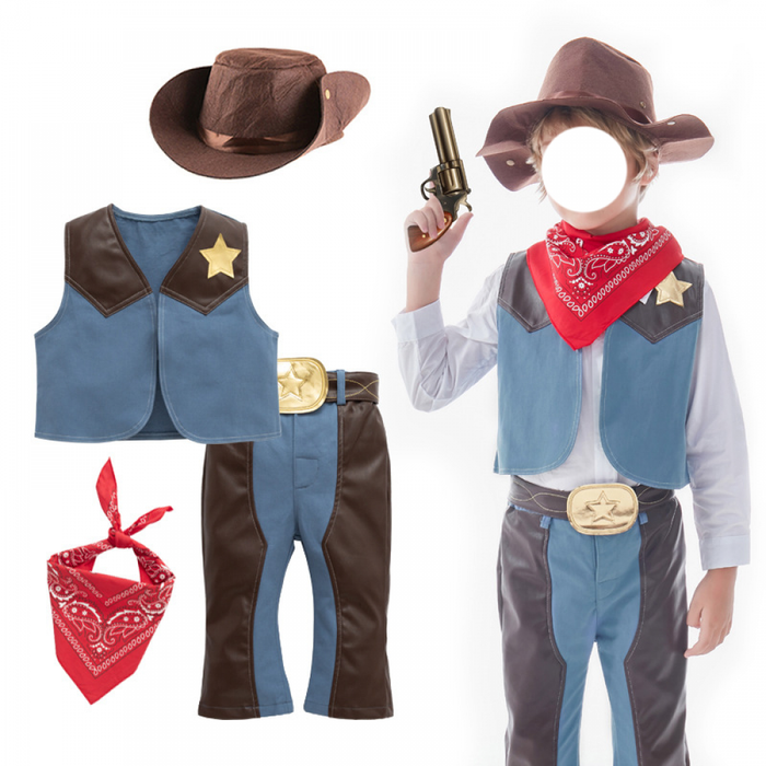 Kids Cowboy Clothing for Boys Cosplay Costumes Birthday Party Christmas Halloween Dress up Gift