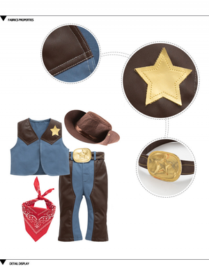 Kids Cowboy Clothing for Boys Cosplay Costumes Birthday Party Christmas Halloween Dress up Gift