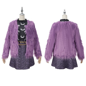 Monster High Clawdeen Wolf Cosplay Costume Purple Sweater Jacket Halloween Outfit