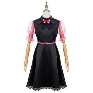 Monster High Draculaura Cosplay Costume Black Dress with Lace and Belt Carnival Party Set