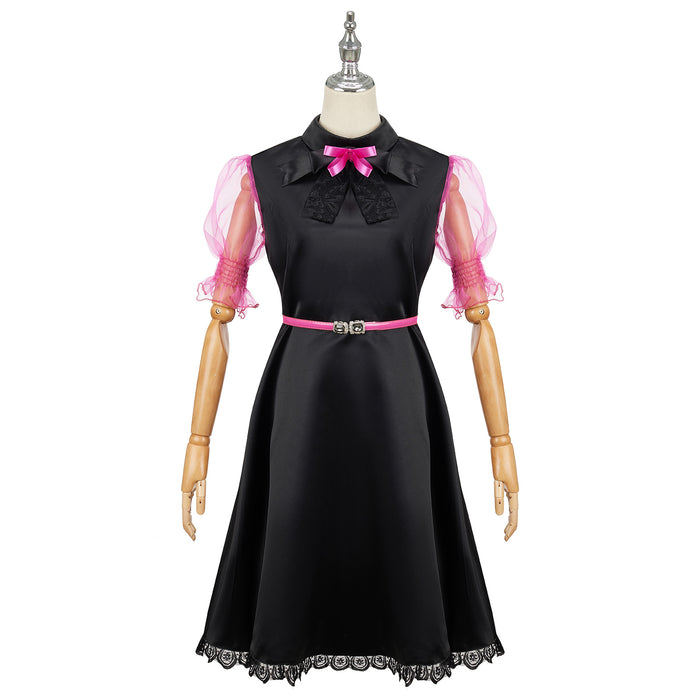 Monster High Draculaura Cosplay Costume Black Dress with Lace and Belt Carnival Party Set