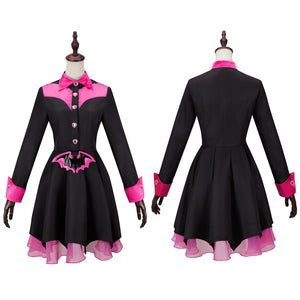 Movie Monster High Draculaura Cosplay Costume Black Gauze Dress Campus Uniform