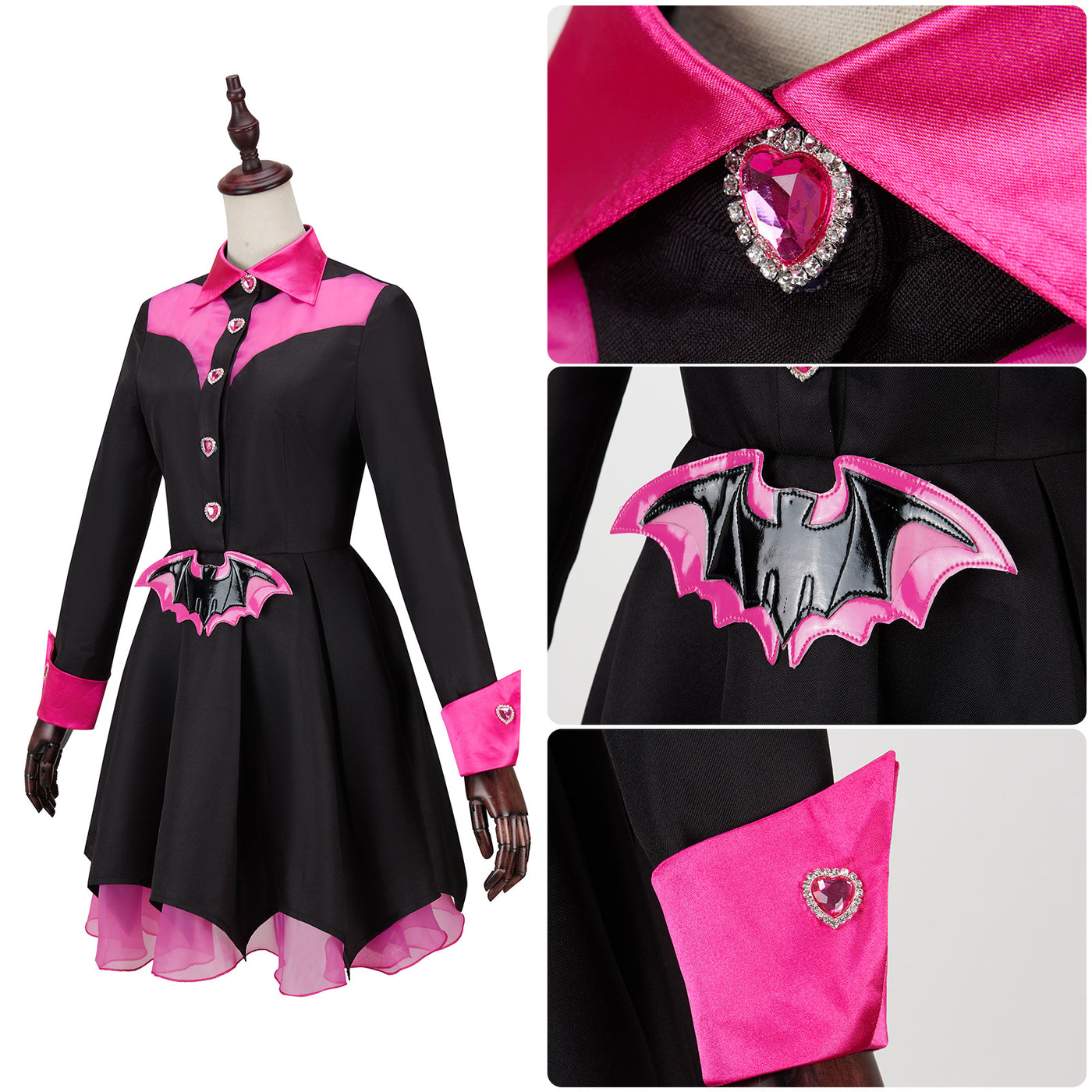 Monster High Draculaura Cosplay Costume Black Gauze Dress Campus Uniform  -Cosplayflying