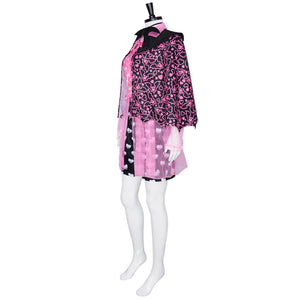 Monster High Draculaura Cosplay Costume Vampire Pink Printed Gauze Dress Halloween Party Clothing