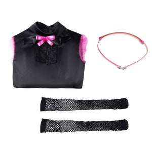 Monster High Draculaura Cosplay Costume Black Dress with Lace and Belt Carnival Party Set