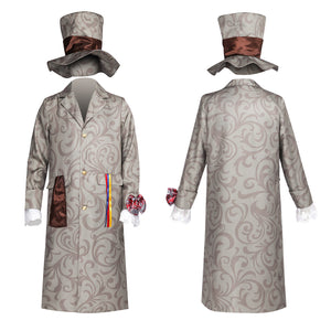 Adult Men Long Suit Jacket with Hat Halloween Christmas Set Retro Printed Jacket Outfit