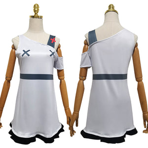 Anime Hazbin Hotel Vaggie Cosplay Costume White Summer Loose Camisole Skirt For Breathability