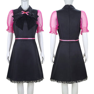 Monster High Draculaura Cosplay Costume Black Bow Dress With Summer Ventilation