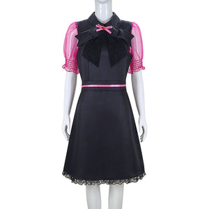 Monster High Draculaura Cosplay Costume Black Bow Dress With Summer Ventilation