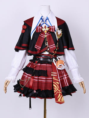 Game Naraka Bladepoint Tessa Cosplay Costume Red JK Uniform Set Halloween Clothing