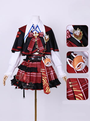 Game Naraka Bladepoint Tessa Cosplay Costume Red JK Uniform Set Halloween Clothing