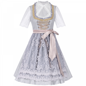 Oktoberfest Costume Women Bavarian Dirndl Dress Pink Cute Clothing Sexy Maid Outfit