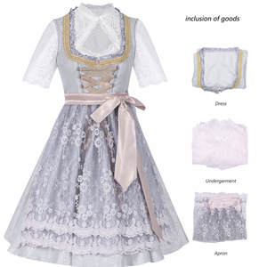 Oktoberfest Costume Women Bavarian Dirndl Dress Pink Cute Clothing Sexy Maid Outfit