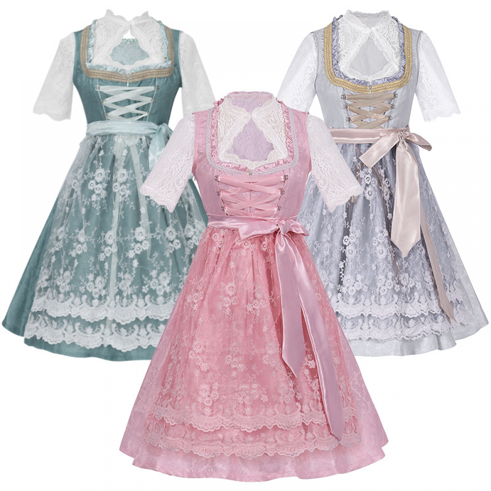 Oktoberfest Costume Women Bavarian Dirndl Dress Pink Cute Clothing Sexy  Maid Outfit﻿ - Cosplayflying