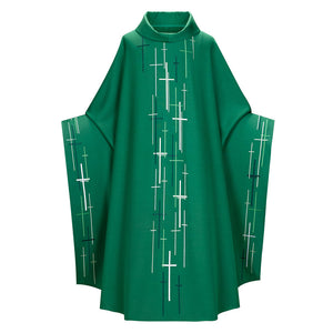 Priest Celebrant Chasuble Catholic Church Father Mass Vestments Retro Robe Cloak Coat