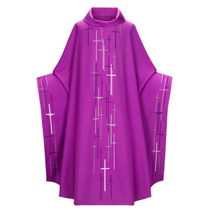 Priest Celebrant Chasuble Catholic Church Father Mass Vestments Retro Robe Cloak Coat