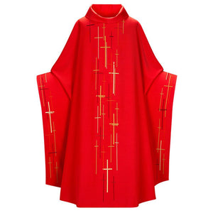 Priest Celebrant Chasuble Catholic Church Father Mass Vestments Retro Robe Cloak Coat