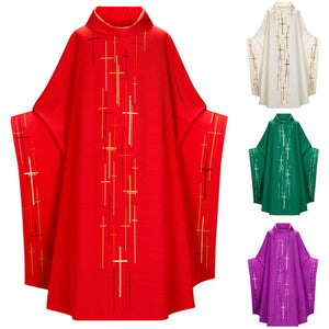Priest Celebrant Chasuble Catholic Church Father Mass Vestments Retro Robe Cloak Coat