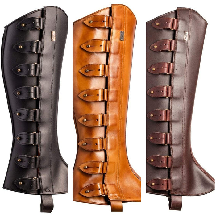 Retro Medieval Renaissance Shin Guards Leg Sets PU Leather Adjustable Leg Guards