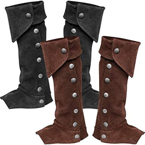 Retro Medieval Renaissance Shin Guards Leg Sets Ancient Roman Pirate Boots and Leather Leg Protectors