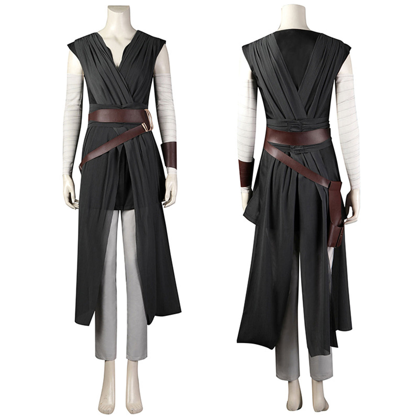 Star Wars Rey Cosplay Costume Black Female Warrior Battle Suit With Strap Clothing - Cosplayfly Star Wars Rey Cosplay Costume Black Female Warrior Battle Suit With Strap Clothing - Cosplayfly