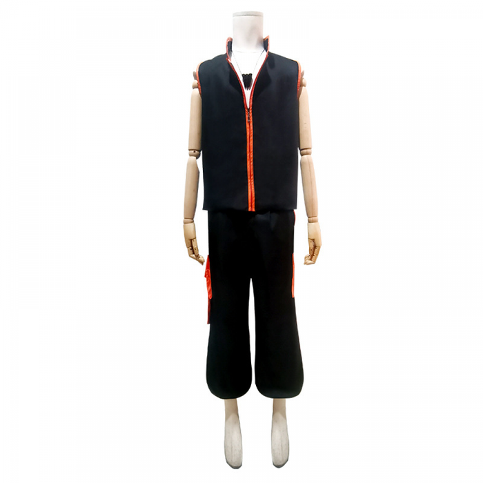 Anime Shaman King Yoh Asakura Cosplay Costume Black Martial Arts Uniform Halloween