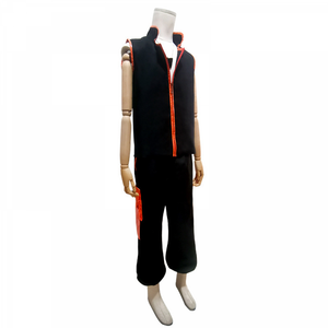 Anime Shaman King Yoh Asakura Cosplay Costume Black Martial Arts Uniform Halloween