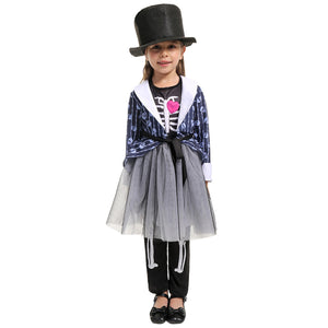 Skeleton Girl Performance Clothing Cosplay Costume Magician Halloween Party Uniform