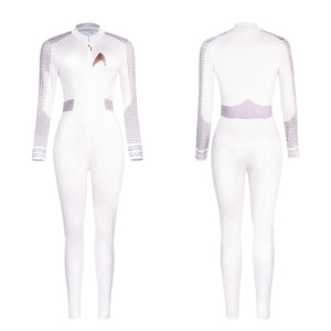 Star Trek Strange New Worlds Kristen Cosplay Costume White Tight Fitting Jumpsuit