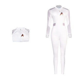 Star Trek Strange New Worlds Kristen Cosplay Costume White Tight Fitting Jumpsuit