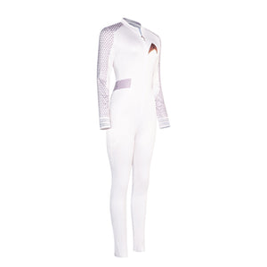 Star Trek Strange New Worlds Kristen Cosplay Costume White Tight Fitting Jumpsuit