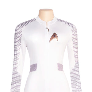 Star Trek Strange New Worlds Kristen Cosplay Costume White Tight Fitting Jumpsuit