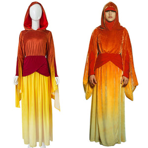 Star Wars Padme Amidala Cosplay Costume Orange Set Medieval Vintage Maria Sister Robe