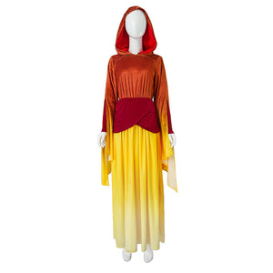 Star Wars Padme Amidala Cosplay Costume Orange Set Medieval Vintage Maria Sister Robe