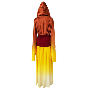 Star Wars Padme Amidala Cosplay Costume Orange Set Medieval Vintage Maria Sister Robe