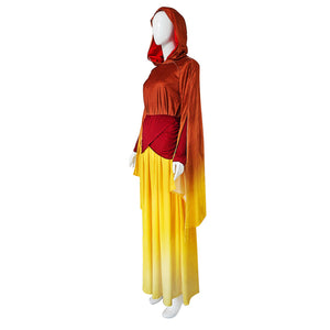 Star Wars Padme Amidala Cosplay Costume Orange Set Medieval Vintage Maria Sister Robe