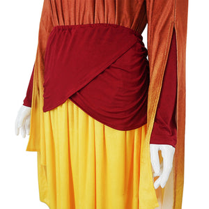 Star Wars Padme Amidala Cosplay Costume Orange Set Medieval Vintage Maria Sister Robe