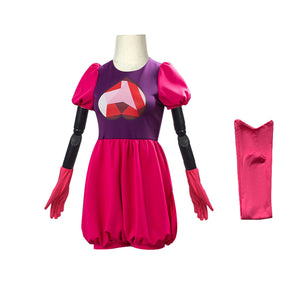 Steven Quartz Universe Spinel Gem Cosplay Costume Cute Rose Red Skirt and Bubble Sleeve Set