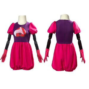 Steven Quartz Universe Spinel Gem Cosplay Costume Cute Rose Red Skirt and Bubble Sleeve Set