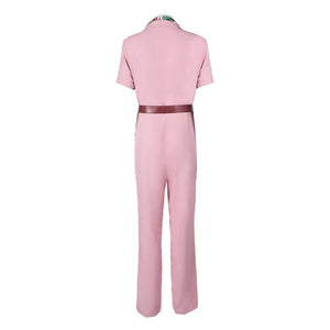 The Fall Guy Jody Moreno Cosplay Costume Pink Jumpsuit Printing Set Halloween Clothing