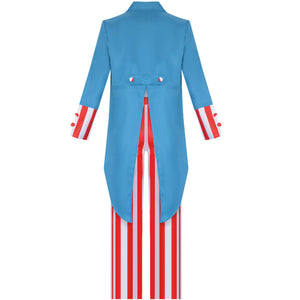 The Purge Uncle Sam Cosplay Costume Striped Uniform Suit Jacket Halloween Party Outfit