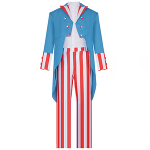 The Purge Uncle Sam Cosplay Costume Striped Uniform Suit Jacket Halloween Party Outfit