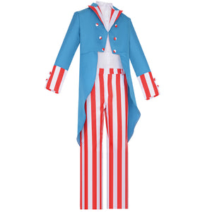 The Purge Uncle Sam Cosplay Costume Striped Uniform Suit Jacket Halloween Party Outfit