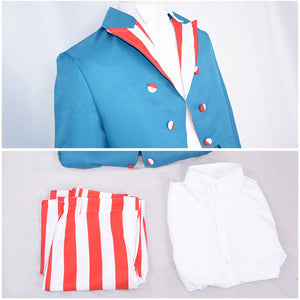 The Purge Uncle Sam Cosplay Costume Striped Uniform Suit Jacket Halloween Party Outfit